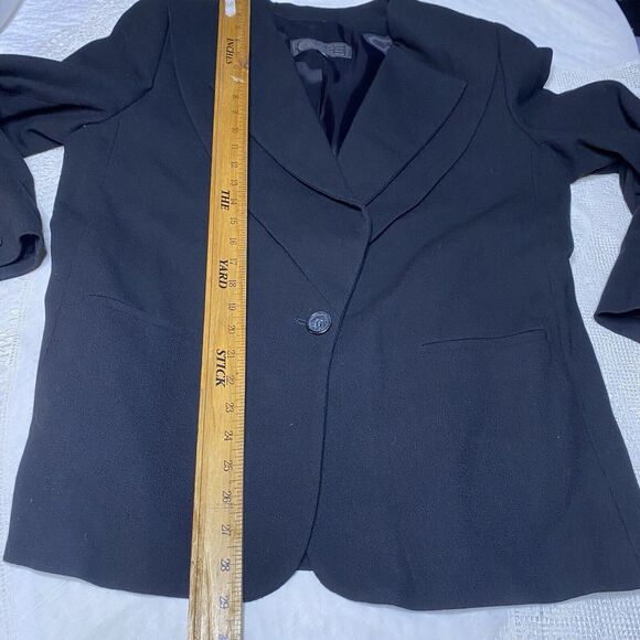 JON LAWRENCE LTD 100% Wool One Button Layered Lapel Blazer Jacket Mens 36 Black - Picture 7 of 8